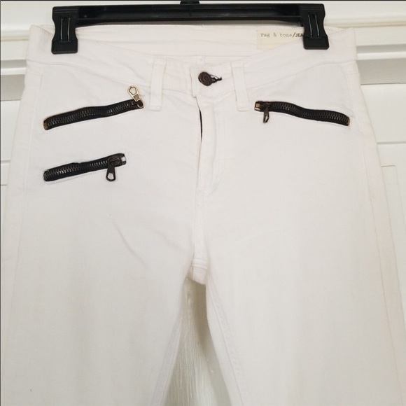 rag and bone white moto jeans - Picture 2 of 4